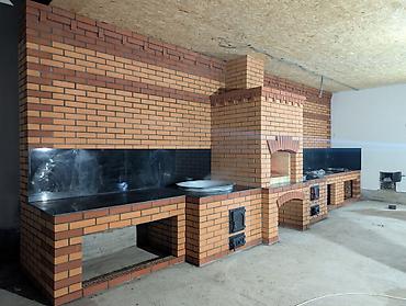 коробки пицца: Уличный комплекс барбекю из кирпича Многофункциональный стационарный — 6