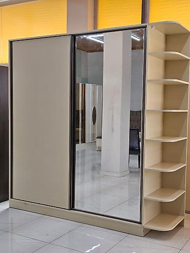 İşlənmiş, 2 qapılı, Güzgülü, Bej, Taxta, Kupe, Düz dolab