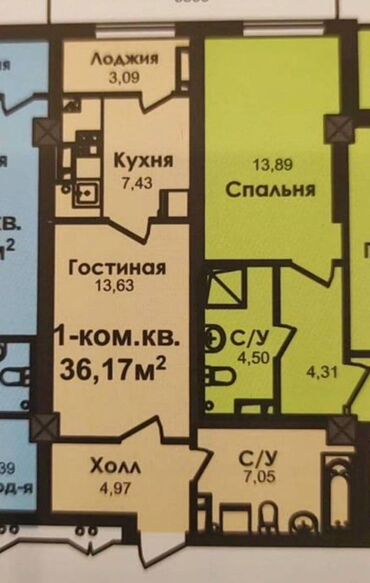 срочная продажа авто бишкек: 1 комната, 36 м², Элитка, 16 этаж, ПСО (под самоотделку)