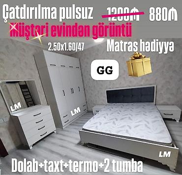 Yataq otağı mebeli dəsti Tərkibi: - 3 qapılı geniş dolab - Taxt lalafo.az -da Yataq otağı mebeli dəsti Tərkibi: - 3 qapılı geniş dolab - Taxt