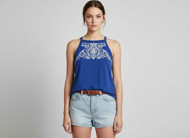 niebieska koszula damska h m: H&M Divided, Топ жіночий, розмір XS