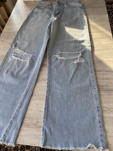 женские стрейчевые джинсы: Кюлоты, Demix, Турция, Высокая талия, С разрезом