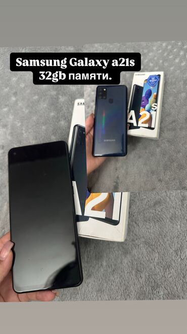 Samsung: Samsung Galaxy A21S, Б/у, 32 ГБ, цвет - Черный, 2 SIM