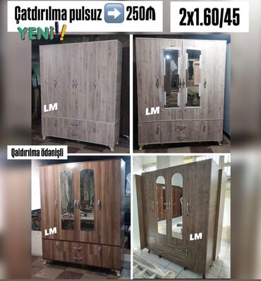 Divan və masa dəstləri: DÖRD qapılı dolablar 18'Lik laminatla* (içi dsp) Qiymət : *250₼*