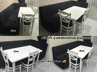 Masa və oturacaq dəstləri: Mətbəx üçün, Yeni, Açılmayan, Dördbucaq masa, 4 stul — 30