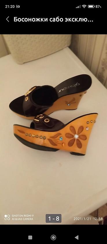 Босоножки, сандалии, шлепанцы: Босоножки Сабо эксклюзивная модель, натуральная кожа, деревянная — 9