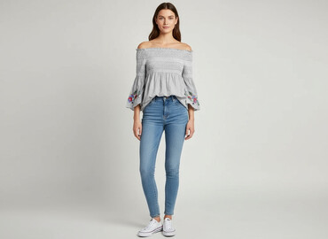 sinsay bluzka z odkrytymi ramionami: Women's blouse, size S