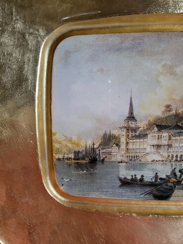 Kuhinjski setovi: Tanjir nov vintaz slika u staklu,rucni rad. univerzalan. Turski — 8