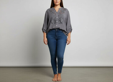 sukienki w kwiaty plus size: Жіноча блуза, розмір 2XL