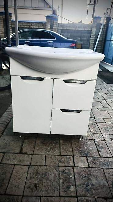 Тумбы для ванны: Тумба для ванны, Б/у, С раковиной, ЛДСП, Самовывоз, цвет - Белый — 2