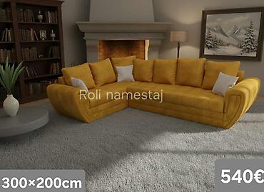 Ugaone garniture: Ugaona garnitura 300×220 cm - Prostrana L‑forma sa dubokim sedištima — 49