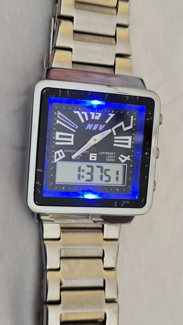 Ručni satovi: NEV hibridni ručni sat – analogno/digitalni - Kućište pravougaonog — 2