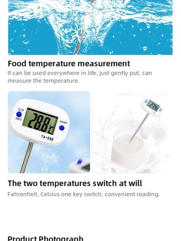 Digər mətbəx aksesuarları: Kolbasa/ət, süd və istənilən növ qida məhsulları üçün iynəli termometr — 9