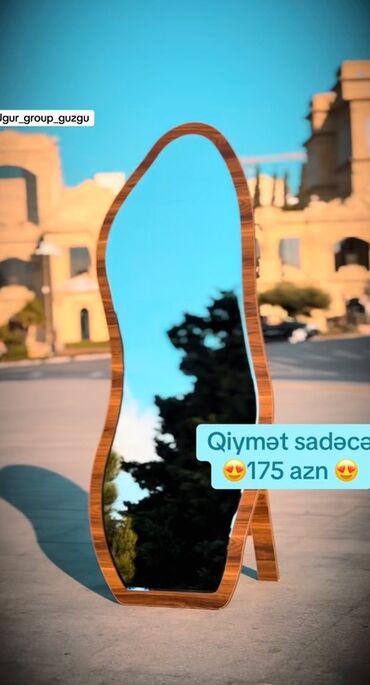 рама для зеркала: Dalğa formalı tam boy güzgü - Müasir, qeyri-adi “wavy” dizayn –