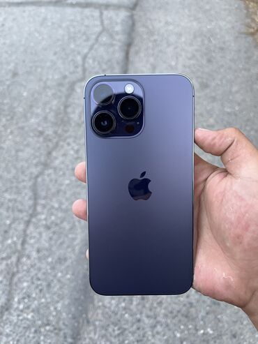 зарядка айфона: IPhone 14 Pro Max, Колдонулган, 256 ГБ, Deep Purple, Заряддоочу түзүлүш, Коргоочу айнек, Каптама, 88 %