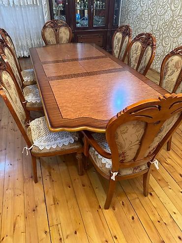 компьютерный и письменный стол: Klassik üslubda yemək otağı dəsti - Tərkib: iri ölçülü düzbucaqlı — 1