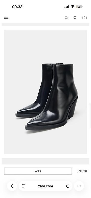 Ботинки, 38, Zara, Б/у, цвет - Черный at lalafo.kg Ботинки, 38, Zara, Б/у, цвет - Черный