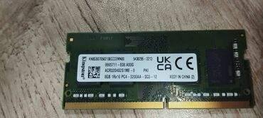 Operativ yaddaş (RAM): Operativ yaddaş (RAM) Kingston, 8 GB, 3200 Mhz, DDR4, Noutbuk üçün, Yeni