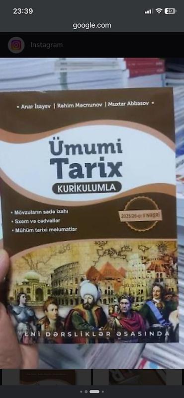 Kitablar və jurnallar: Azərbaycan tarixi 
Ümumi tarix 
Müəllif Anar İsayev 
Hər biri 8 azn — 2