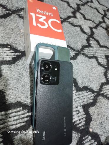 telefon barterleri: Xiaomi Redmi 13C, 128 ГБ, цвет - Черный, 
 Гарантия, Сенсорный, Отпечаток пальца
