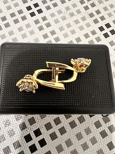 Үлпөт көйнөктөрү жана аксессуарлар: Продаю золотые серьги 585 пробы красное золото, камни бриллиант замок — 2