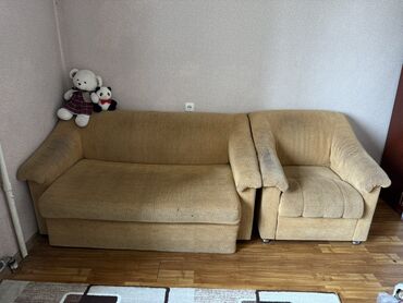 купить подставку для обуви: Продаю! Диван раскладной германский с двумя креслами. Б/у. Цена 7000