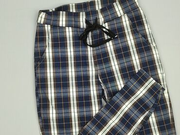woskowane spodnie z wysokim stanem h m: Material trousers for women, size S (EU 36)