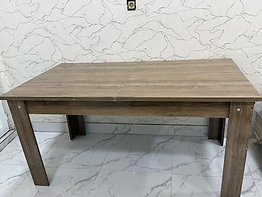 üstol: Taxta yemək/iş masası - Material: Ağac teksturalı MDF/taxta (isti — 2