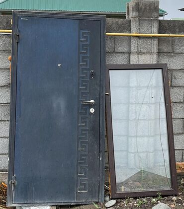 алюминиевые окна двери: Входная дверь, цвет - Черный, Б/у, Самовывоз