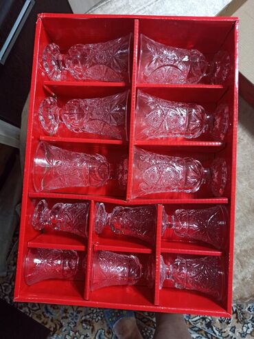 стеклянная посуда: Новые наборы,в упаковке: рюмки и фужеры стеклянные по 6 штук -750