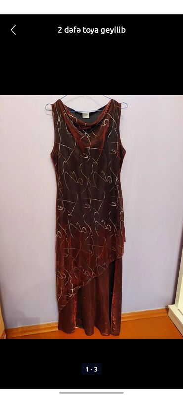 Ziyafət donları: Bu zərif qadın kokteyl donu parlaq qırmızı rəngdə və axıcı parça ilə — 4