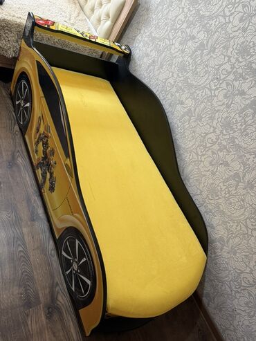 купить детскую кровать бу: Детская кровать-машина “Chevrolet/Bumblebee” (желтая) - Яркий корпус