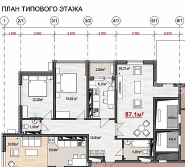 554: 3 комнаты, 87 м², Пишпек Элитка, 12 этаж, Евроремонт — 6