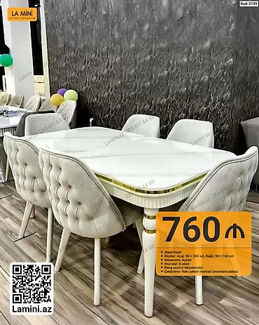 Masa dəsti - Kod: 3199 - Qiymət: 760 ₼ - Tərkib: Açılan yemək masası