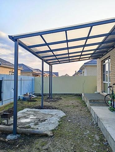Навесы: Навес, Односкатный, Металл, Поликарбонат, Установка — 10