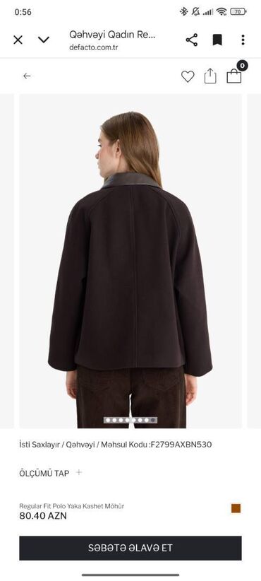 Paltolar: Palto, Defacto, L, rəng - Qəhvəyi — 3