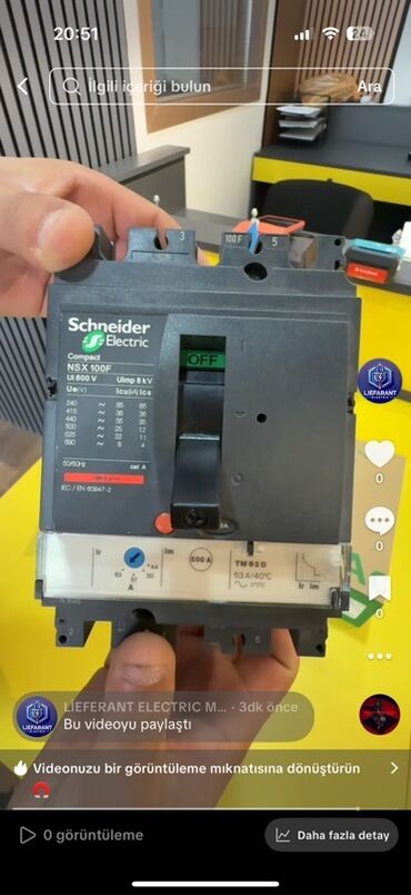 Sayğaclar: 3 faza, Elektrik avtomat, 800 Vt