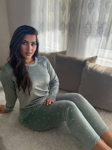 Pidžame: Ženske plišane pidžame – set majica + donji deo L XL 2XL 3XL - — 13