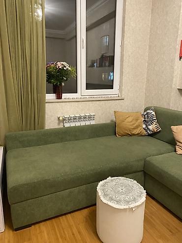 mingəcevir divan: Yaşıl rəngli L formalı künc divan - Müasir minimal dizayn, düz — 4