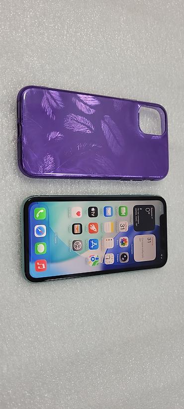 Apple iPhone: IPhone 11, Б/у, 128 ГБ, Зеленый, Чехол, 73 % — 12