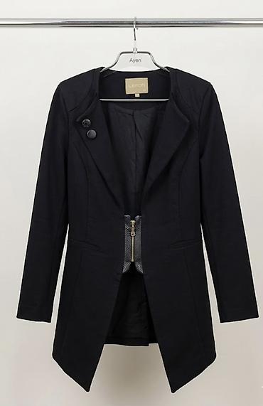 Üst geyimi: Qadın uzun bleizer/jaket – qara rəng - Brend: Lefon - Dizayn: Uzun — 1