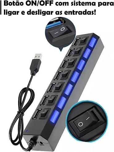 maxi staklene case: Usb HUB 3.0/ 7 porta NOVO. OPIS PROIZVODA: Sa LED svetlom i prekidačem — 4