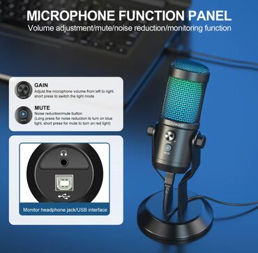 караоке микрофон: На изображении представлена коробка с динамическим микрофоном TSAME