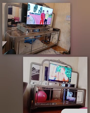 Ev üçün digər mebel: İşlənmiş, Düz TV altlığı, Polkalı, Şüşəli, Türkiyə
