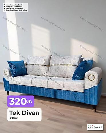 Tək Divan – 210 sm - Mexanizm: Açılan, bazalı (yataq funksiyalı, alt