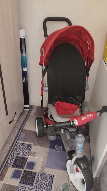 трехколесный велосипед с надувными колесами: Детский трехколесный велосипед‑коляска с родительской ручкой - Формат