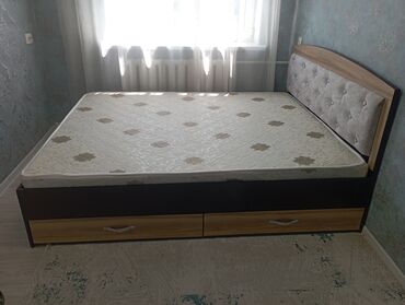 купить двуспальную кровать с матрасом бу: Эки кишилик керебет, Колдонулган, Матрасы бар, узуну - 200 см