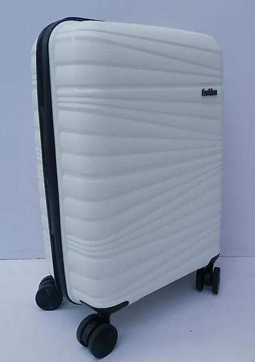 Putni koferi i torbe: Ručni kofer na točkiće – beli, tvrda školjka - Materijal: tvrda — 10