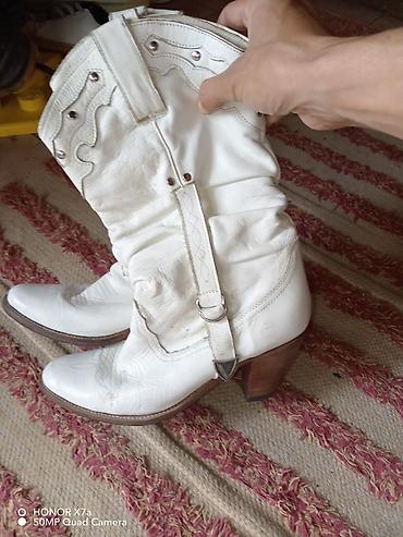 dd step obuca: Ženske bele kaubojske čizme, visoke do ispod kolena, sa — 5
