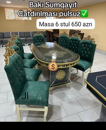 Masa və oturacaq dəstləri: Yeni, 6 stul